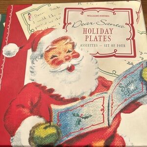 Set of 4 Santa plates 6”plates